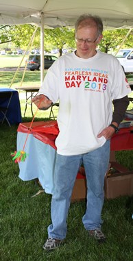 Event Co-Coordinator A.Negri demos the popular Jellyfish yo-yo.