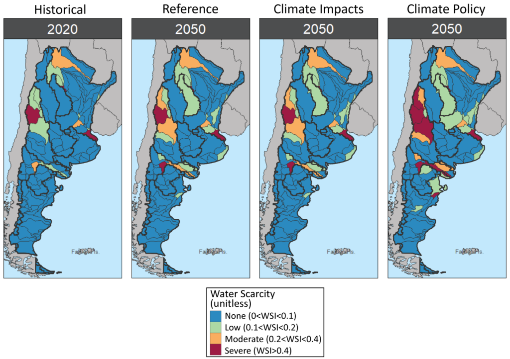 The projection of water scarcity in Argentina moving forward