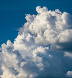 A close-up of a billowing white cloud