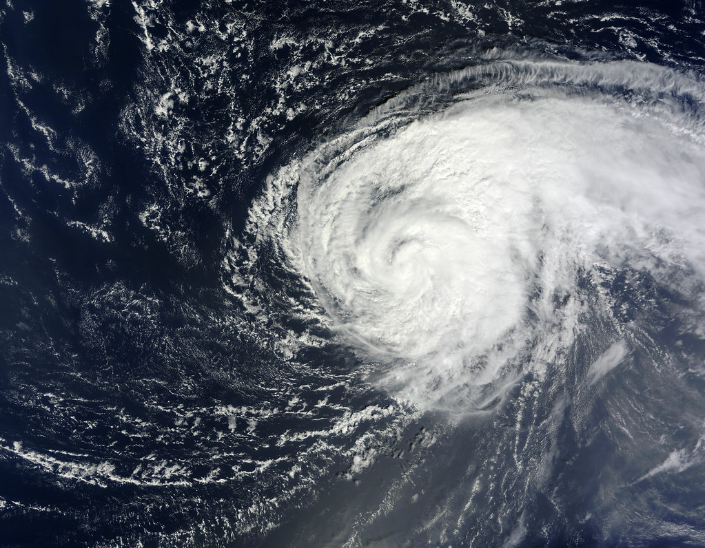 NASA's Terra satellite captured this true-color image of Hurricane Nadine in the Atlantic Ocean on Sept. 16 at 1345 UTC (9:45 a.m. EDT) while NASA's Global Hawk was flying around the storm.