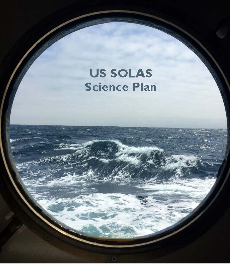 Page 1 of the SOLAS report; an image of a porthole looking towards an ocean is the background, with 