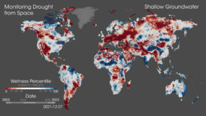 Global shallow groundwater from 2003 to 2021. Credits: NASA
